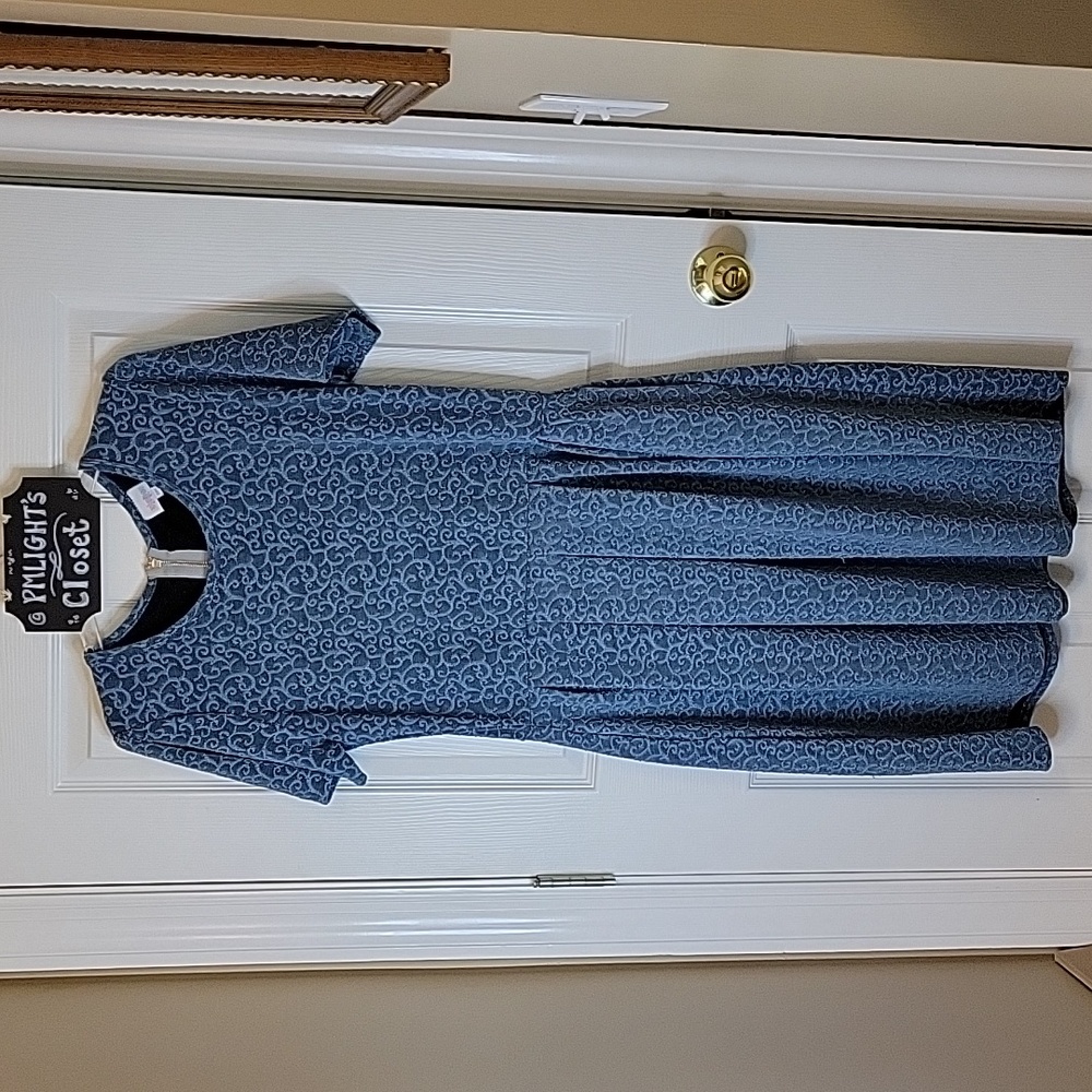 LuLaRoe Dress Amelia Blue Short Sleeve